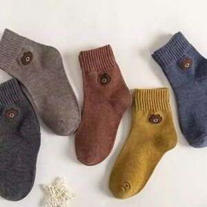 New lot of 5 fall winter socks “bear” 3-5